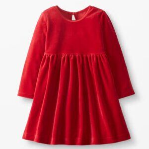 Hanna Andersson Red Velour Long Sleeve Playdress. Size 2T